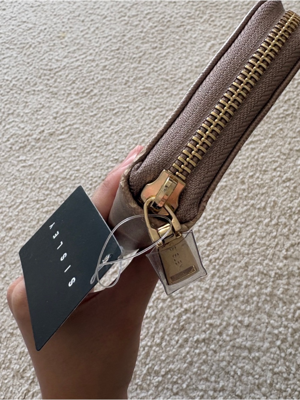 NWT Sisley Beige Zip Wallet - Picture 4 of 4